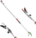 GARTOL Pruner for Garden, Cut Upto 1 Inch & Hold Telescopic Pole Pruner, Fruit Picker with Rotating Blade Head, Lightweight Aluminum Extendable Handle for Tree Branch Cutter, 7.87-13.78 FT, Silver
