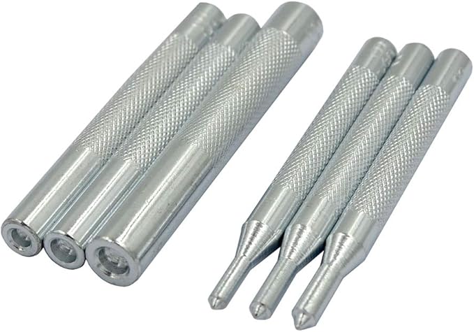 DGOL 10 pcs Metal Snap Button Fastener Setter Metal Snaps Press Studs Install Punch Base Tool Kit
