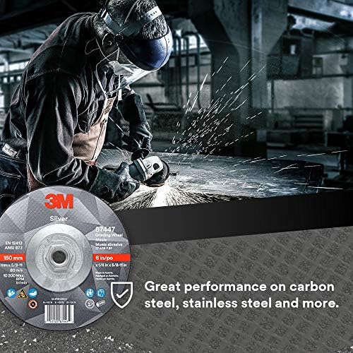 3M Silver Depressed Center Grinding Wheel, 87447, 36+, T27 Quick Change