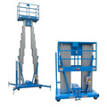 Electric Hydraulic Man Lift Aluminum Alloy Mobile Scaffolding Platform, 26.5ft Max Lifting Height, 450lbs/200kg Rated Load for Warehouse, Construction & Maintenance (Double Support, 26.5ft/8m)