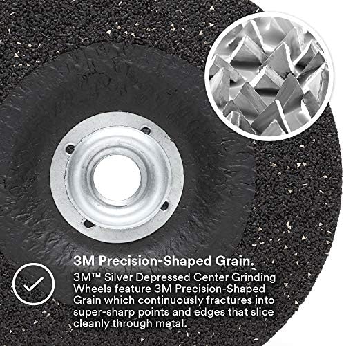 3M Silver Depressed Center Grinding Wheel, 87446, 36+, T27 Quick Change