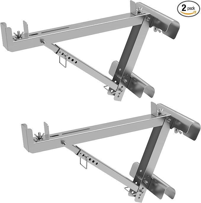 Ladder Jacks 2 Pack for Metaltech Scaffolding Platform,Two-Rung Short Body Extension Ladder Jack for Working Stage,2024 Upgrading Design & Strengthen Stability. (1 Pair)