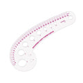 KEARING 32CM Clear Plastic French Curve Ruler for Pattern Making, Sandwich Line Scale, Vary Form Curve Ruler for Sewing, Clear Hip Curve Measuring Ruler for Fashion Design Dressing Making