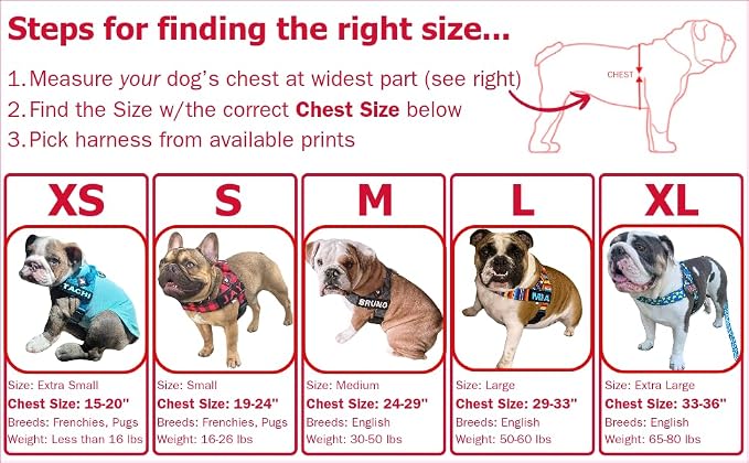Adjustable Dog Harness– No Pull, No Choke – for English Bulldogs, French Bulldogs, Pugs & Broad-Chested Breeds – Easy, Safe Walks (Check, Medium)