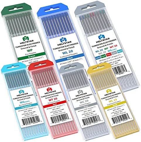 TIG Welding Tungsten Electrodes 1.5% Lanthanated Tungsten 5/32” x 7” (Gold, WL15) 10-Pack