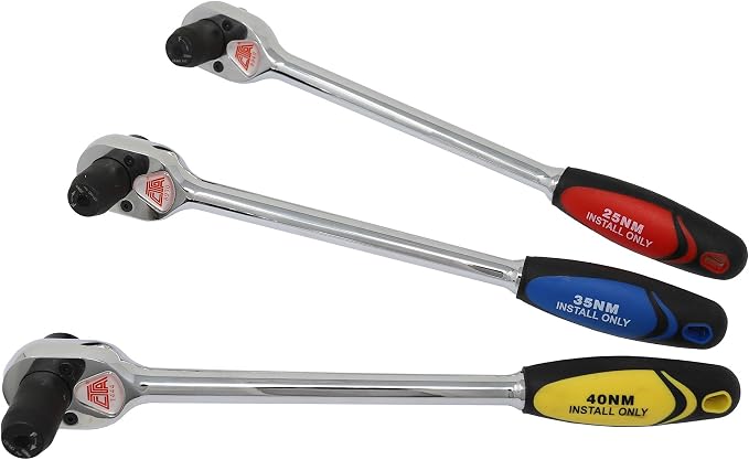 CTA Tools 8945 Oil Filter Wrench Set - Torque Limit Ratchet Wrench Full Set for Oil Filter Housing Caps & Drain Plugs, 25Nm, 35Nm, 40Nm | Precision Tools for Consistent Tightening