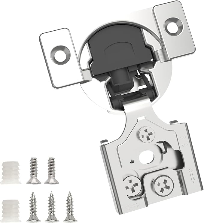 Chibery 6 Pack 3/8" Overlay 3D Soft Close Concealed Hinge for Face Frame Door, Satin Nickel Finish, Stainless Steel Material