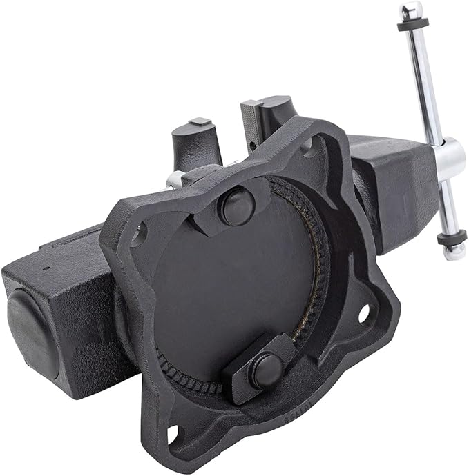 Yost HD650-C Heavy Duty 6-1/2 Inch Mechanics Work Bench Vise | Heavy Duty Woodworking & Metal Work Table with Secure Grip Swivel Base | 60,000 PSI Casting Iron Material with Extra-large Anvil Surface