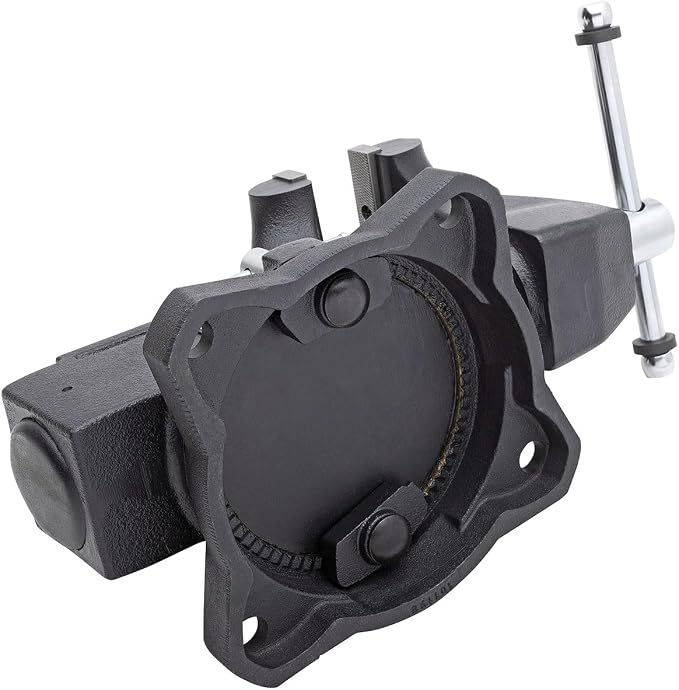 Yost HD550-C Heavy Duty 5-1/2 Inch Mechanics Work Bench Vise | Heavy Duty Woodworking & Metal Work Table with Secure Grip Swivel Base | 60,000 PSI Casting Iron Material with Extra-large Anvil Surface