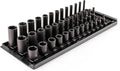 TEKTON 1/4 Inch Drive Impact Socket Set, 39-Piece | SID90113 | (5/32 - 11/16 in.), Shallow, Semi-Deep, and Deep, 6-Point, Socket Rail