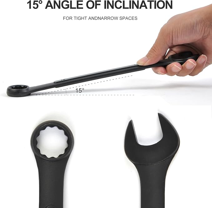 16 Piece Metric Combination Wrench Set 6mm to 32mm Metric Wrench Set with Roll Up Pouch