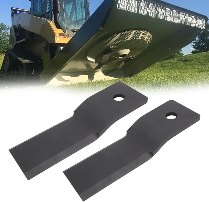 MOTOQUEEN Heavy Duty Brush Cutter Blades for Wolverine BC-13-72W Skid Steer Brush Hog, 10mm Spring Steel Replacement Blades, 2-Pack for Heavy Brush & Saplings