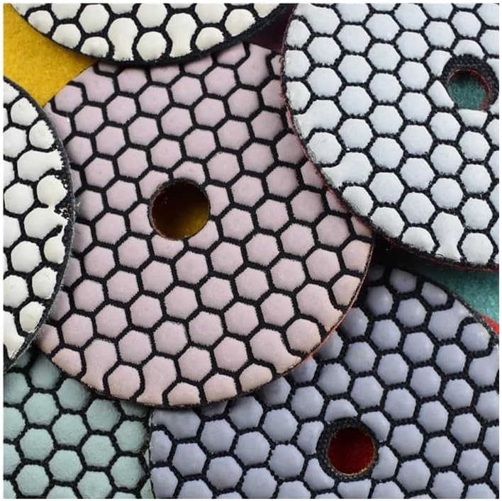 100mm 4" Dry/Wet Diamond Polishing Pads Buff for Granite Marble Concrete Stone Repair Edging Counter with Grinder Polisher(3000,10 Pcs)