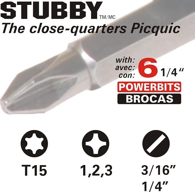 Picquic 88911 Carded Combo Pack with Sixpac Plus and Stubby Drivers, Black, 2-Piece