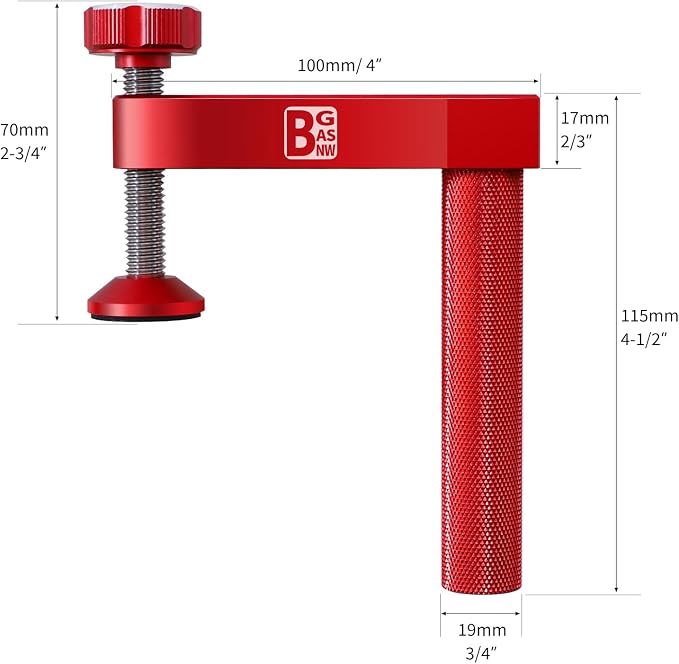 3/4 Inch (19mm) Bench Dog Clamp for Workbench Dog Holes, 2 Pack