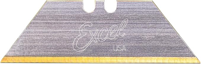 Excel Blades #92 Titanium Nitrade Coated Utility Knife Blades – Shatter Resistant High-Carbon Steel Razor Blades for Precision Cutting, 100 Pack Cutter Blade Replacement with Dispenser - Made In USA