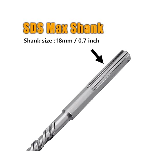 3/4 inch x 31.5 inch SDS Max Rotary Hammer Drill Bit, Carbide Tipped Concrete Drill Bits for Concrete, Brick, Cement and Stone, 31.5 inch Length (3/4 in x 31.5 in)