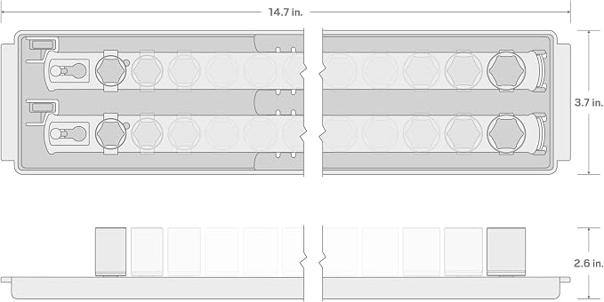 TEKTON 1/2 Inch Drive 6-Point Socket Set, 16-Piece (3/8 - 1-5/16 in.) | SHD92001 | (3/8 - 1-5/16 in.), Shallow, Socket Rail
