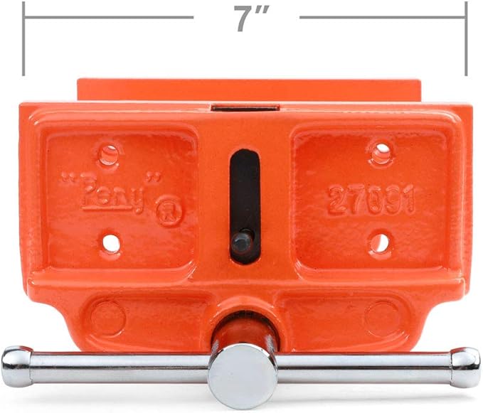 Pony Jorgensen 27091 Medium Duty Woodworker's Vise, Orange, Grey, 9-Inch By 7-Inch