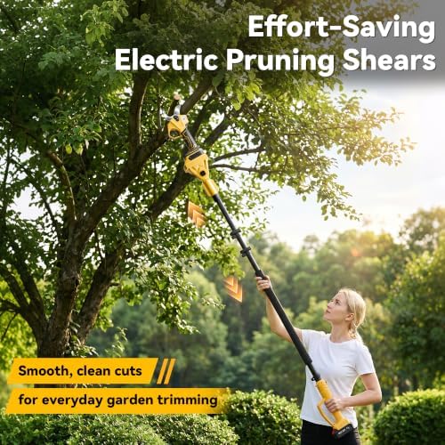 BUYJOY 4-in-1 Electric Pruning Shears & 8 Inch Pole Saw Combo