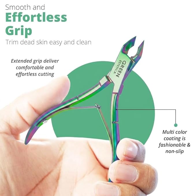 Professional Cuticle Trimmer Nail Cuticle Cutter Stainless Steel Cuticle Nippers with Sharp Blades of Cuticle Remover Clippers Manicure Tools Double Spring for Nail Care Pedicure Nail Tools (Multi)