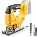 Cordless Jig Saw Compatible with Dewalt 20V Battery, Brushless Jig Saw with 6pcs Blades, 4 Orbital Sets for Wood, Plastic and Metal Cutting (Tool Only, No Battery)