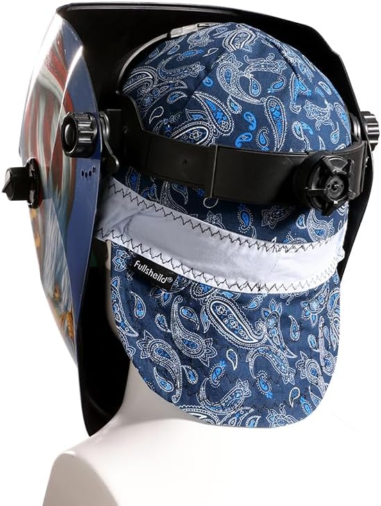 Fullsheild Reversible Welding Cap FR Cotton Welder Hat，Brown+Blue, 2Pcs
