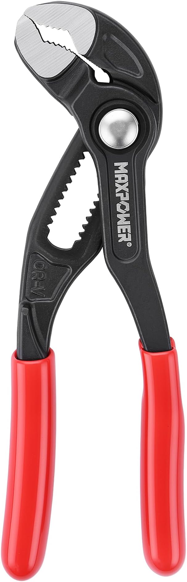MAXPOWER 5-Inch Tongue-and-Groove Pliers, 0.98" Jaw Opens V Jaw Mini Pliers | Quick Release Push Button Adjustable Pliers, Serrated Teeth, Comfortable Grips