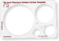 Fibonacci 6" Circle Drawing Template, Golden Ratio Stencil | Australian Designed and Made; Geometric Stencil for Art; Drafting and Quilting; PETG