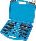 ROTATION 8-Piece Magnetic Screwdrivers Set with Nichrome tip, 4 Phillips and 4 Slotted Tips, Professional Cushion Grip Screwdriver Set with High Torque (8pc Silver Tip Gloss)