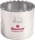 Starrett Diamond Grit Hole Saw 2-1/16" Dia, 1-5/8" Cutting Depth | Ideal For Drilling Small Diameter Holes, 5/8-18 Thread Size, A2/A10 Arbor Type, Silver, KD0216-N