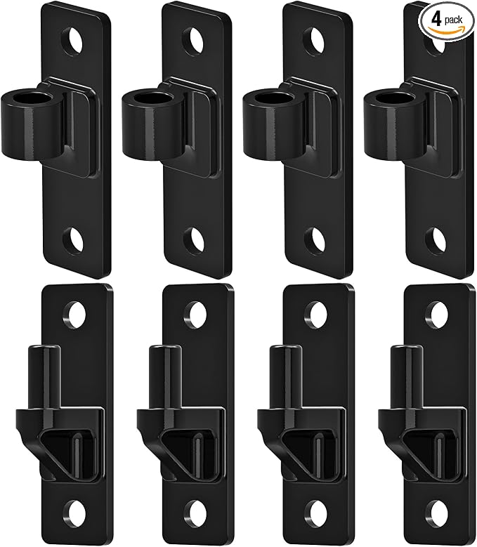Heavy Duty 4.9" Gate Hinges, Steel Hinges with Electroplated Coating, 4‑Pack Wall‑Mount Female & Male Hinges for Fences & Farm Gates, 600 lbs Capacity