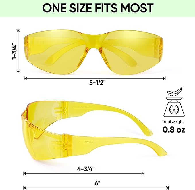 TICONN Clear Safety Glasses for Men and Women, Safety Goggles with Scratch Impact Resistant Meets ANSI Z87.1 Standard