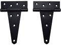 6 Inch T-Strap Shed Door Hinges Heavy Duty,Black Tee Hinge for Wooden Fences,Yard Door,Barn Door Gates, Wrought Hardware Rustproof,2Pack/Set