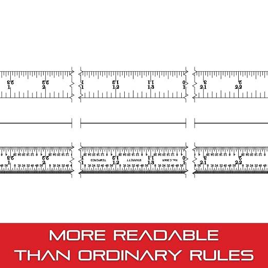 Starrett Full Flexible Steel Rule with Satin Chrome Finish, Quick Reading, and Inch Graduation - 4R Graduation, 24" Length, 1/50" Thickness - C304R-24
