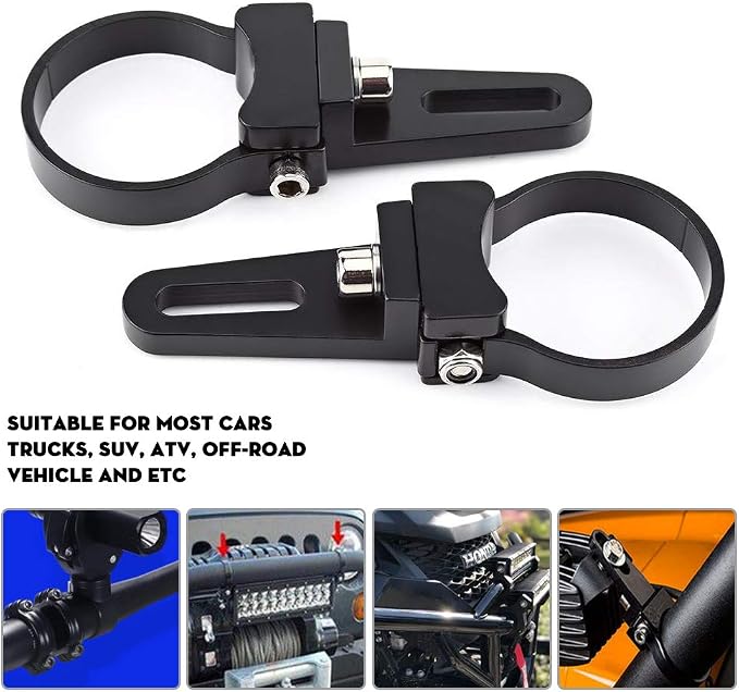 2.5" Aluminum Bullbar Mounting Bracket Clamps for LED Light Bar Mount Car Truck SUV ATV(2.5inch)