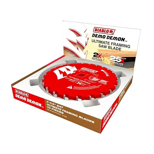 Diablo Demo Demon Framing/Demolition Saw Blade with Perma-Shield Coating - Dura-Blend Carbide - 7-1/4" x 24-Tooth - D0724DA