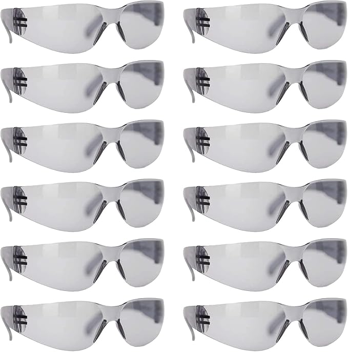 BISON LIFE Clear Safety Glasses – ANSI Z87.1 Scratch & Impact Resistant Wrap Around Eye Protection Goggles for Men & Women