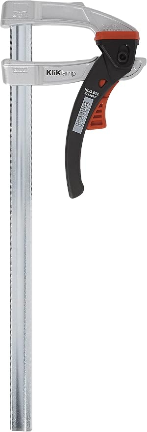 BESSEY KliKlamp Series Ratchet Action Lever Clamp - 12-Inch -KLI3.008 - Fast Action, Heavy Duty Clamps for Woodworking, Carpentry, & Cabinetry - Professional Grade for DIY and Home Improvement