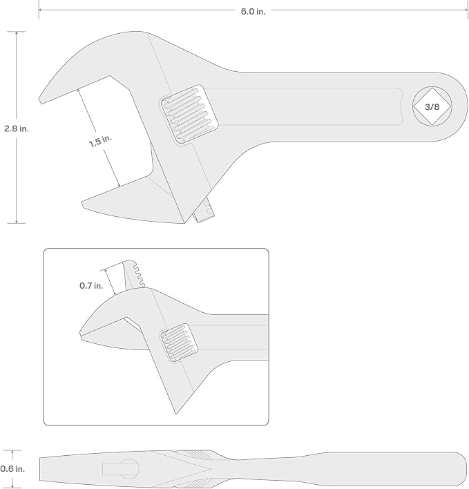 TEKTON 6 Inch Adjustable Wrench | WSA04122