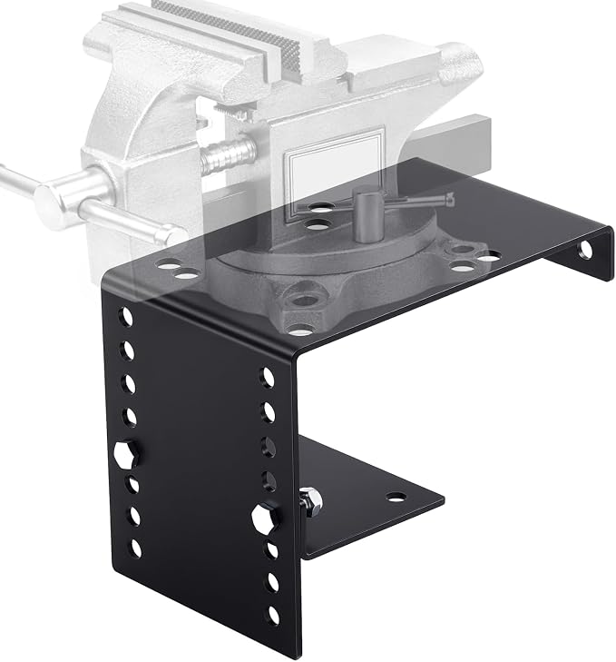 Outus Bumper Vise Mount Rv Bumper Support Bracket Pre-drilled for Versatile Height Adjustment, Easily Bolt to Utility Truck or Service Body Truck, Hardware Included, Carbon Steel, Black