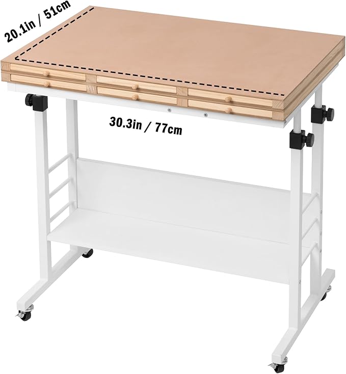 Tektalk 2000 Piece Foldable Puzzle Board with Height Adjustment, Jigsaw Puzzle Table with 2 Felt Cover & 8 Sorting Trays/Drawers, Puzzle Easel with Legs, Enclosed with 4 Roller Wheels (White)
