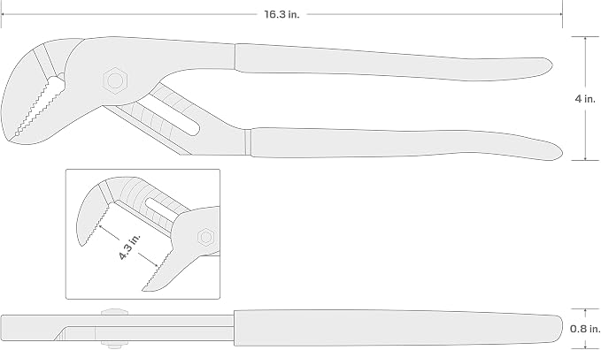 TEKTON 16 Inch Groove Joint Pliers | 37526 | 4-1/4 in. Jaw Capacity