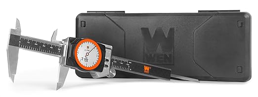 WEN 6-Inch Stainless Steel Digital Dial Caliper with LED Readout, Smart Functionality, and Storage Case, IP67 Rated (10767D)