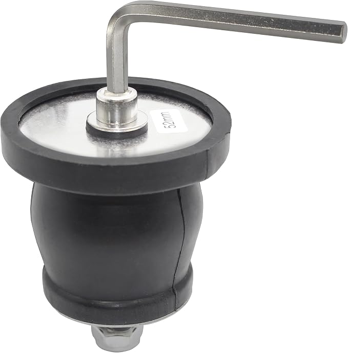 Expandable Mechanical Seal Cleanout Pipe Plug, Sewer Cap Cover | 2-1/16" to 2-9/16" Rubber Expansion Scupper Plugs&Removable Stainless Steel Allen Wrench Handle, Winterizing Pool Boat Plugs