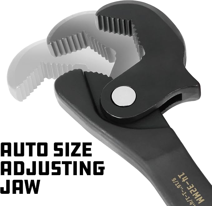 Powerbuilt 10.5 Inch Dual Headed Self-Adjusting Wrench, Quick Auto-Adjusting Jaws for Home Auto Bike Repair, 8–32mm / 5/16"–1-1/4" 643159ECE