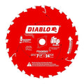 Diablo Framing Saw Blade for Wood - 7-1/4" Diameter, 24 ATB Teeth, 5/8" Arbor, .059" Kerf, 15° Hook Angle, .040" Plate, 8000 Max RPM - D0724X