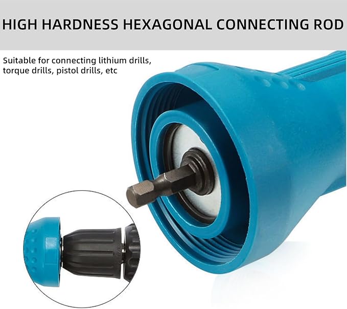 Cordless Electric Rivet Gun Adapter Kit, 1/4 Inch Hex Shank Blind Rivet Nut Drill Adapter Converter Convert Drill to RivetInsert Nut Tool Kit（Blue）
