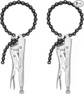 MAXPOWER 9-Inch Locking Chain Clamp with 19.7-Inch Chain, 2 Pack