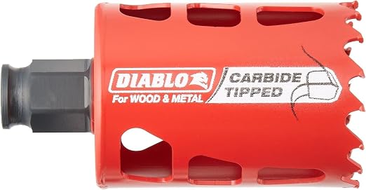 Diablo Carbide Teeth Hole Saw for Wood and Metal - Fits with Snap-Lock Plus Mandrel System, Tool-Free Plug Ejection - 1-7/8" Diameter, 2-3/8" Length - DHS1875CT